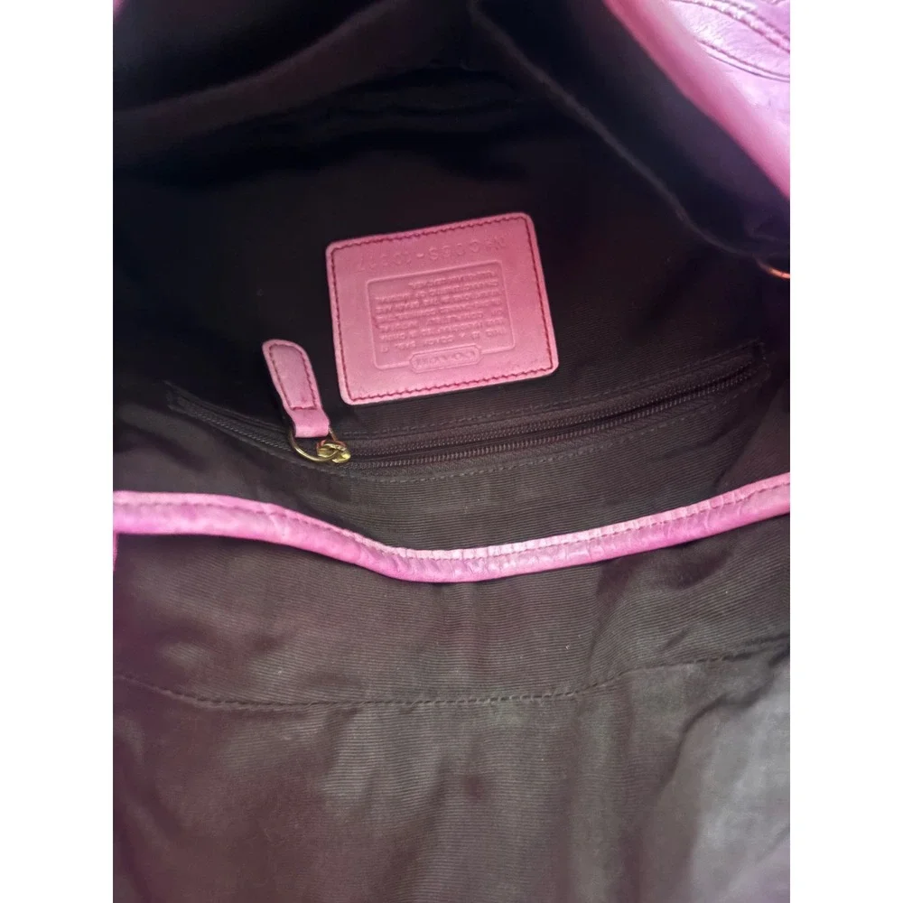 Coach 10547 DYED Hot Pink Leather Y2K Buckle Braided Shoulder Bag